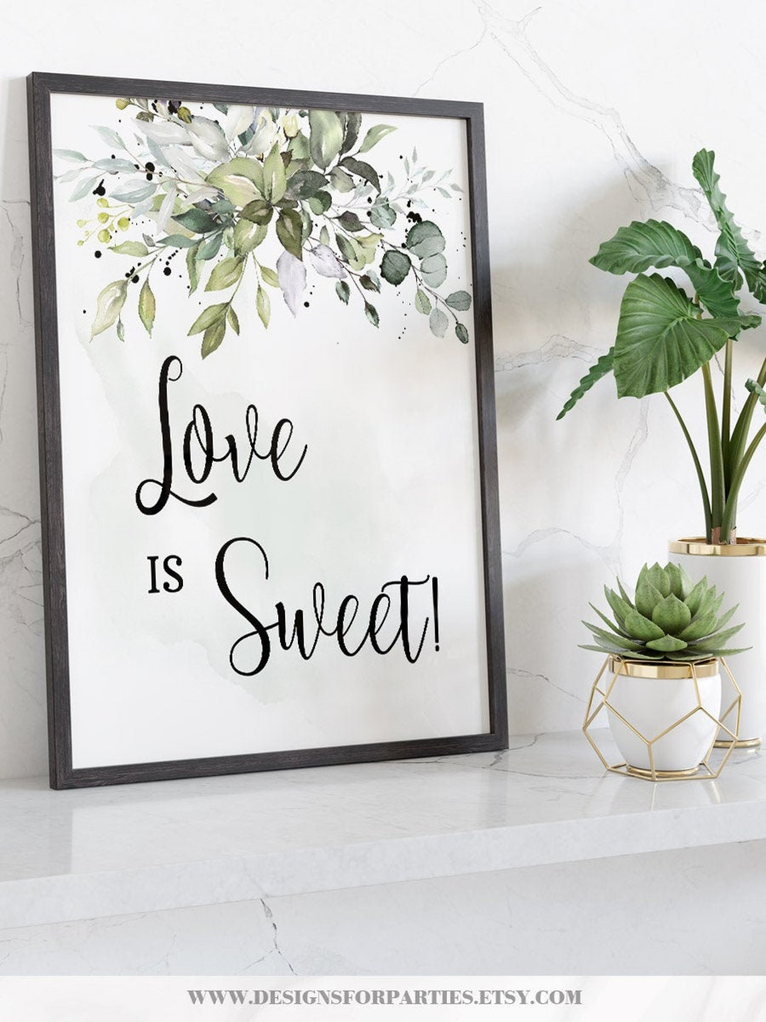 Greenery Love is Sweet Sign Bridal Shower Sign Wedding Shower ...