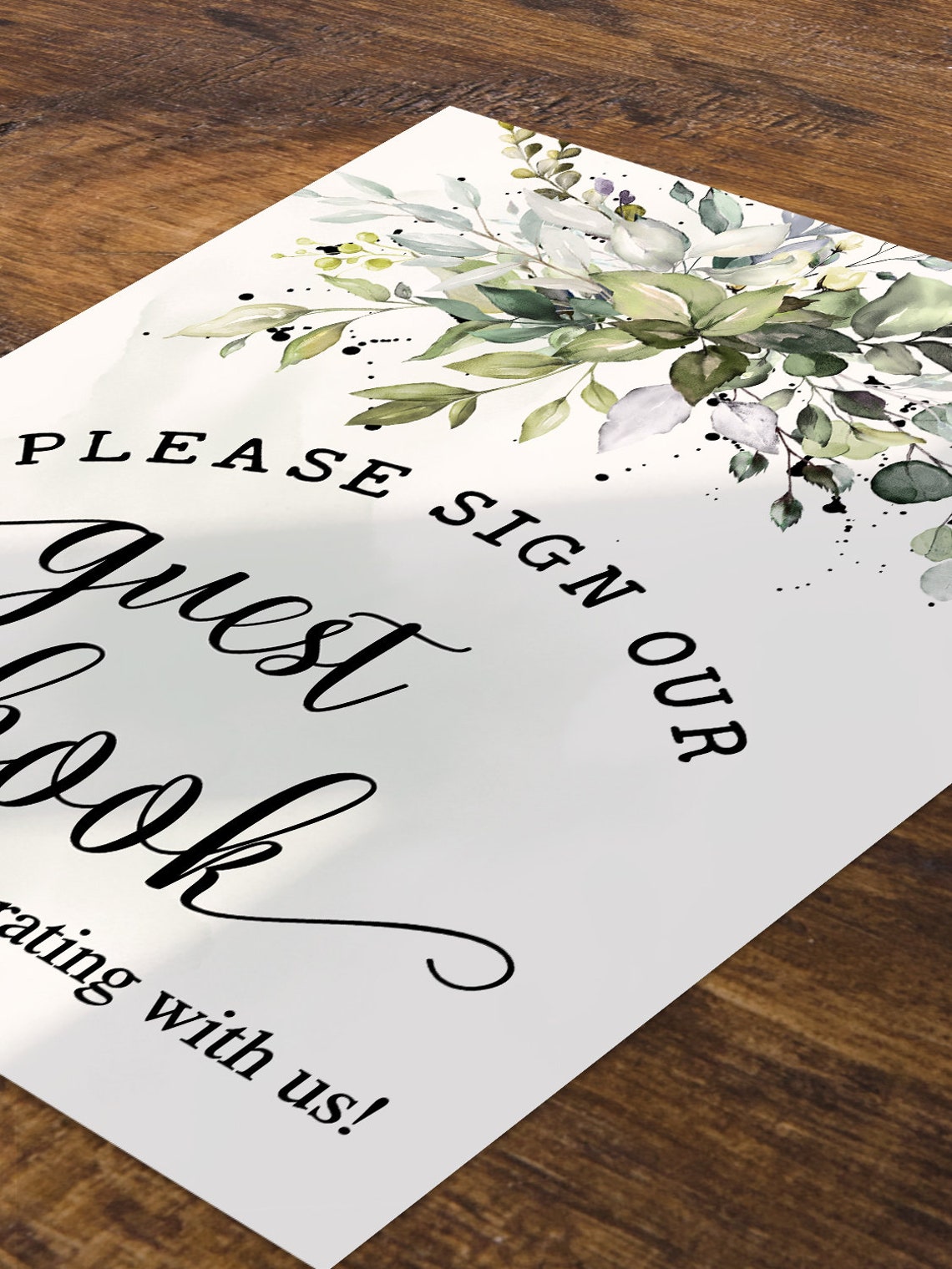 Greenery Please Sign Our Guest Book Sign Bridal Shower Sign | Etsy