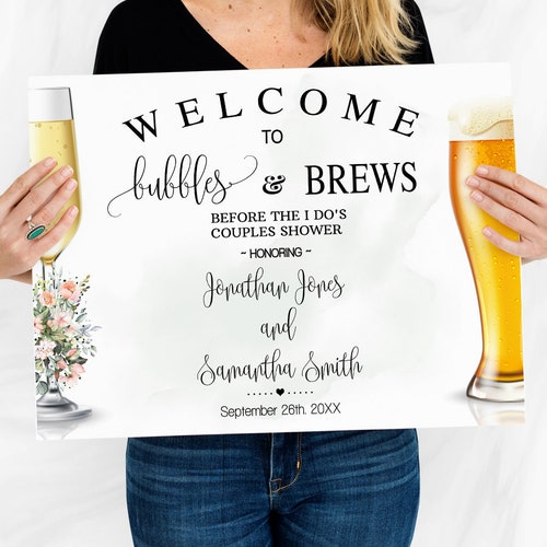 Bubbles and Brews Before the I Do's Invitation Couples Etsy