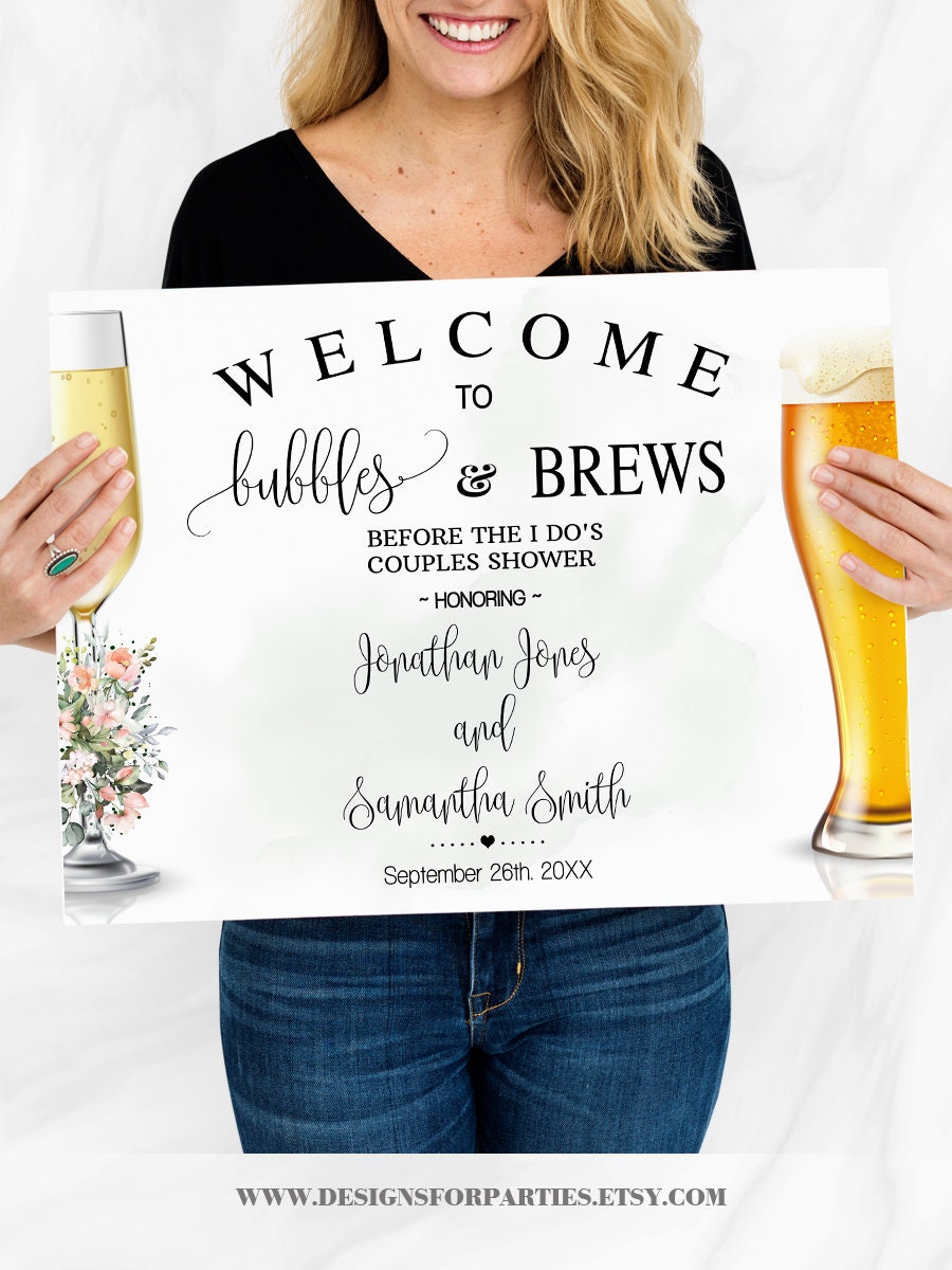 Sign Bubbles and Brews Before They Say I Do Couples Etsy