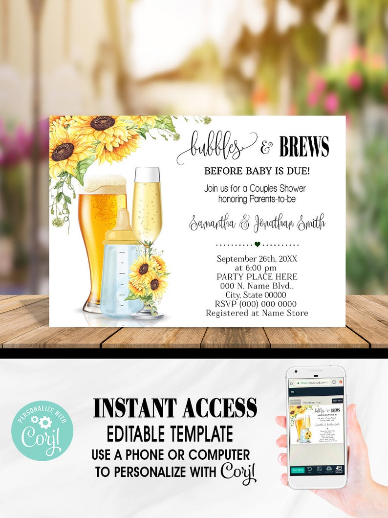 Bubbles and Brews Before Baby is Due Couples Baby Shower Etsy