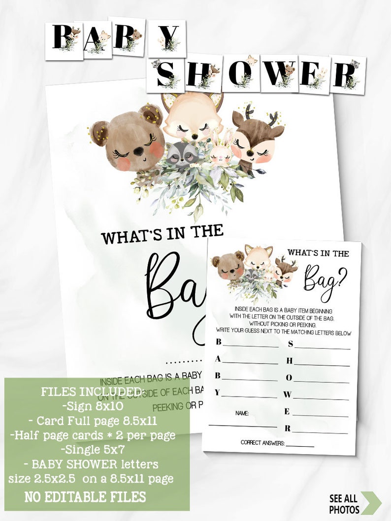 Forest Animals What is in the Bag Game Guess Whats in the Bag Etsy