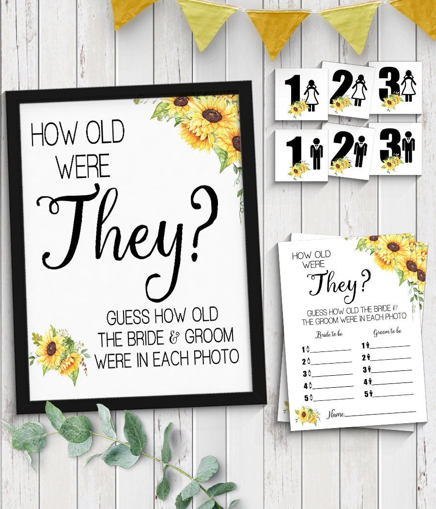 How Old Were They Game Guess Their Age Bridal Shower Activity Etsy