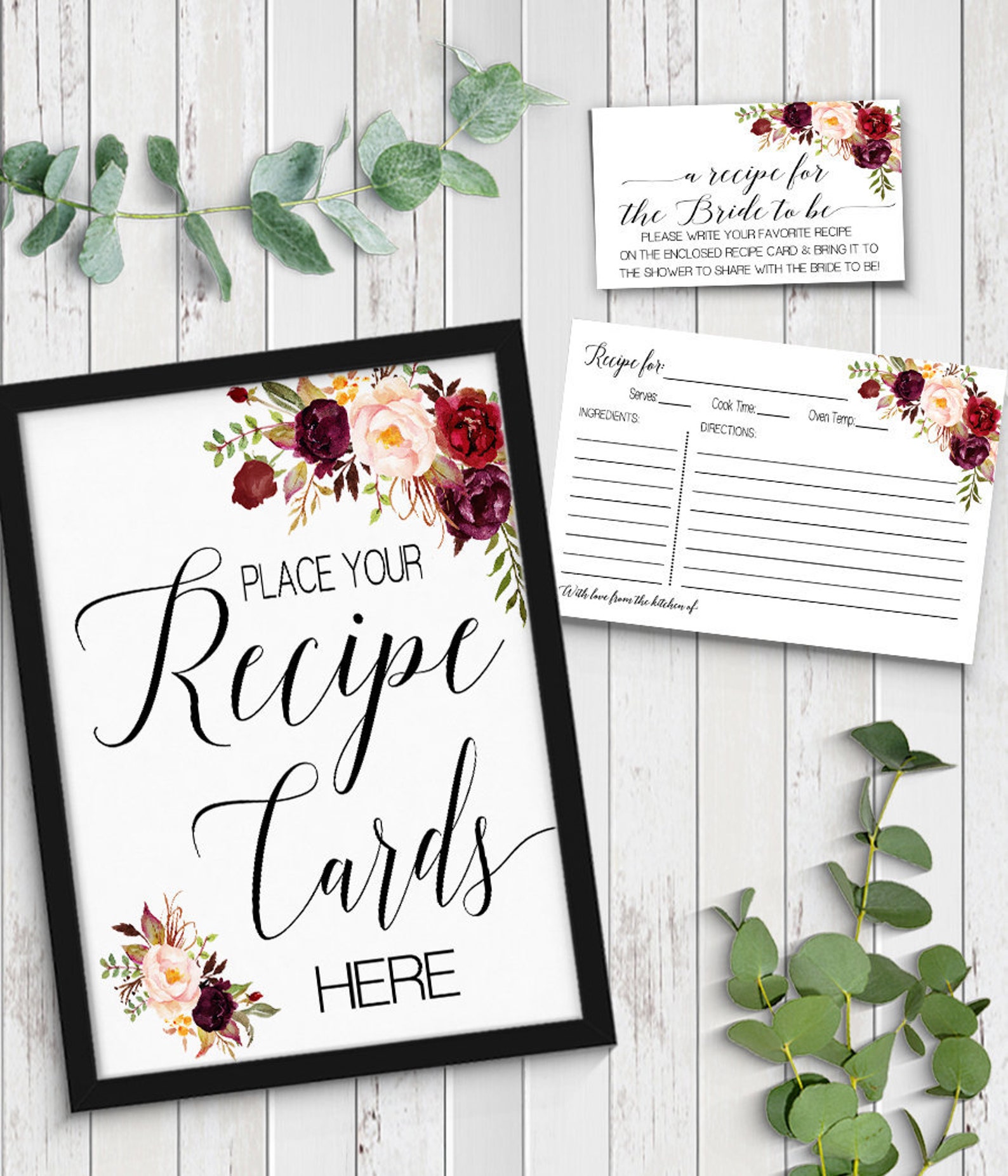 Recipe Card for the Bride Bring a Recipe Bridal Shower - Etsy