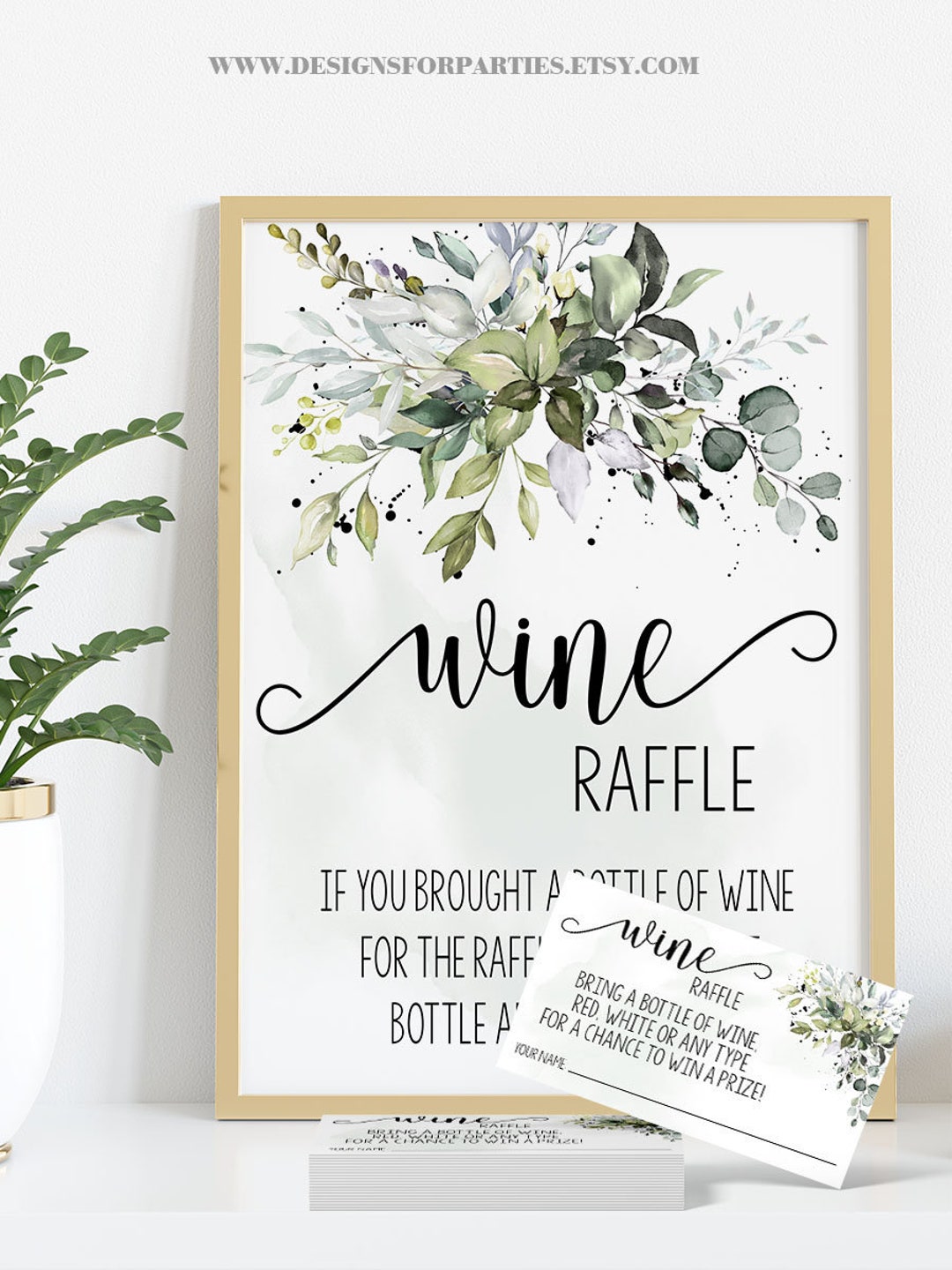 Wedding Raffle Sign Wine Raffle Tickets and Sign Bridal Shower Stock the Bar Editable ...