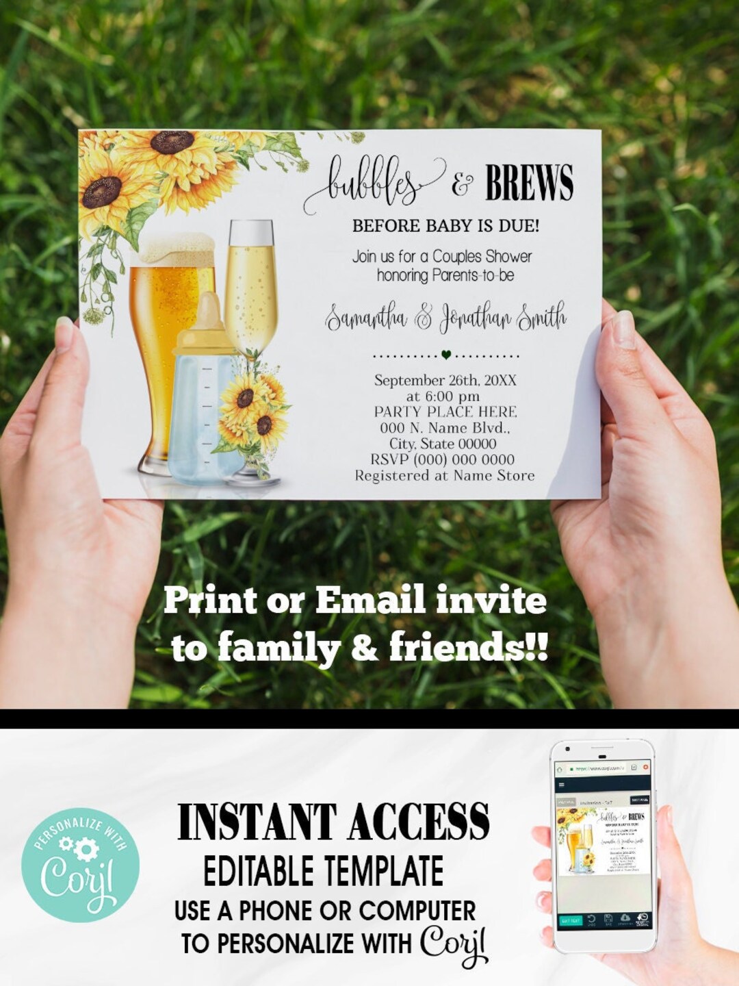 Bubbles and Brews Before Baby is Due Couples Baby Shower Etsy