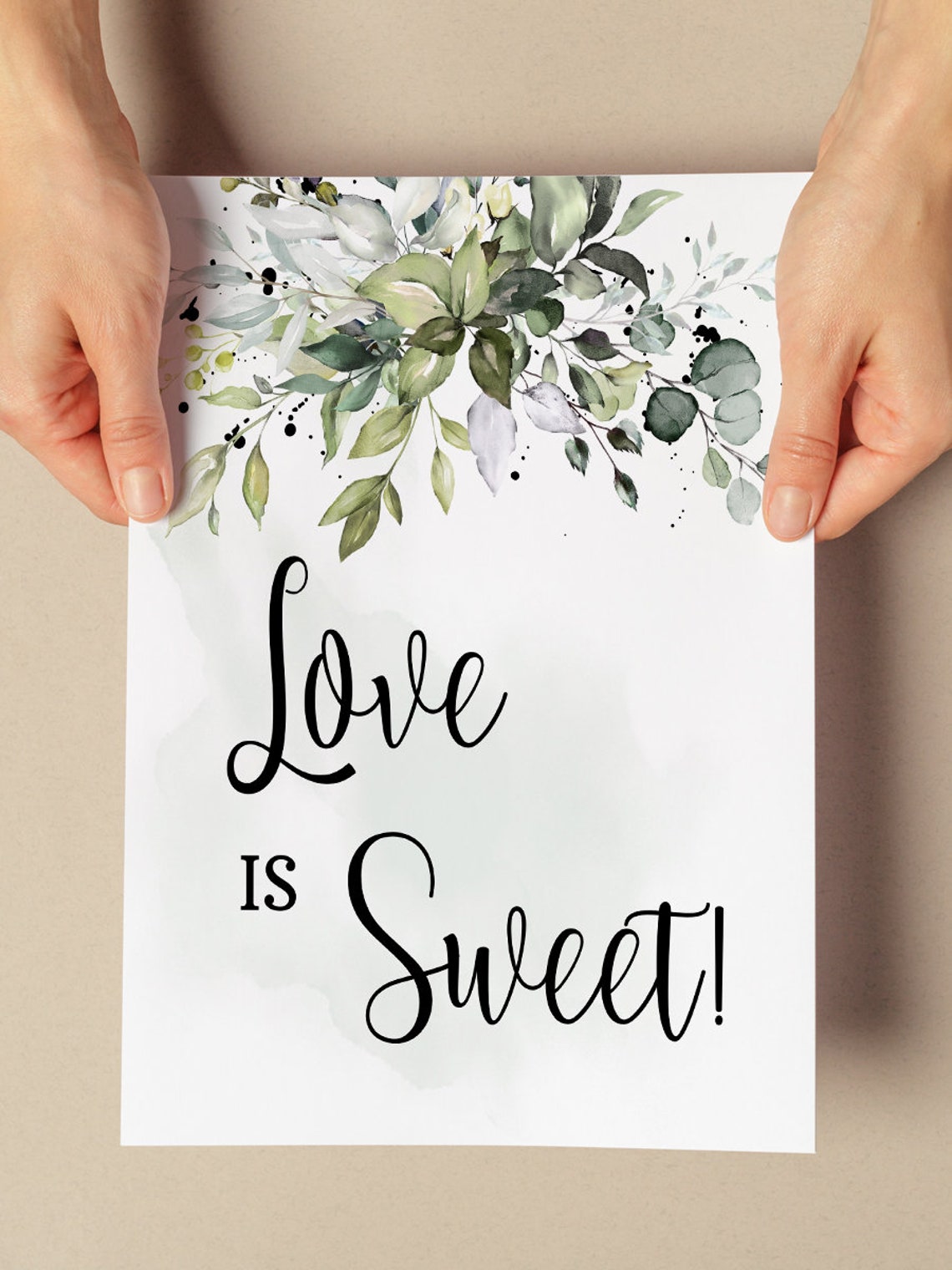 Greenery Love is Sweet Sign Bridal Shower Sign Wedding Shower | Etsy