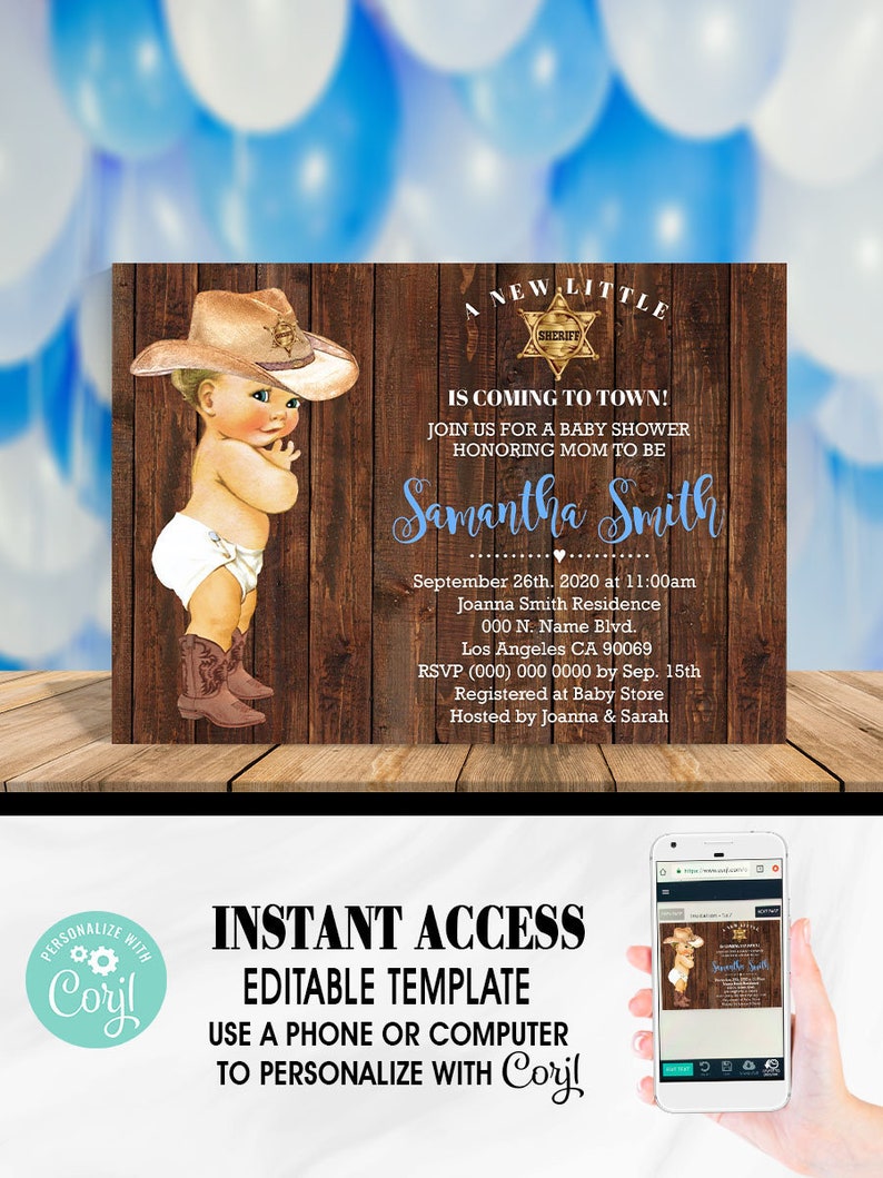 A New Little Sheriff is Coming to Town Baby Shower Vintage Etsy
