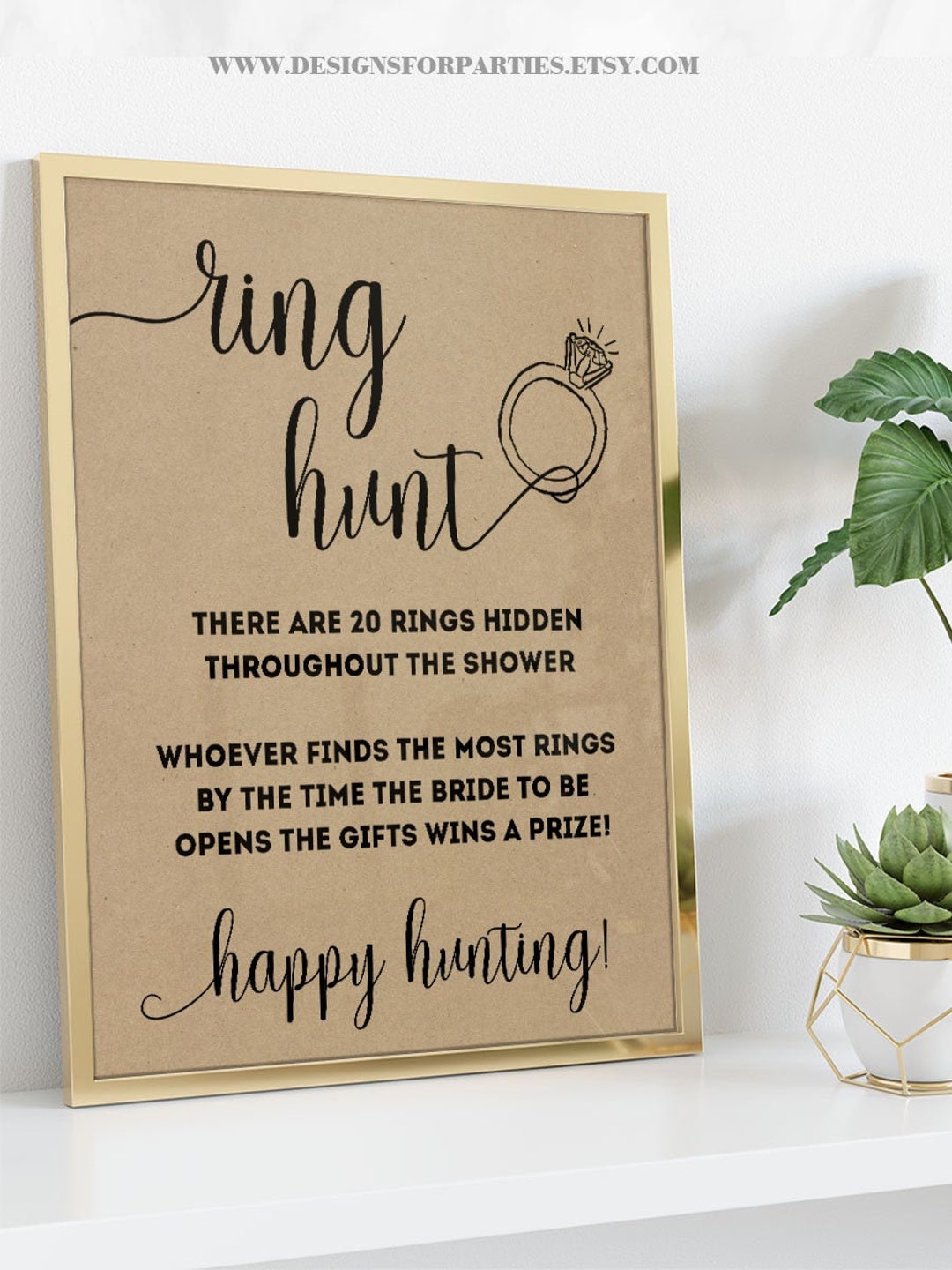 Ring Hunt Bridal Shower Game Find the Rings Game Rustic Country Chic