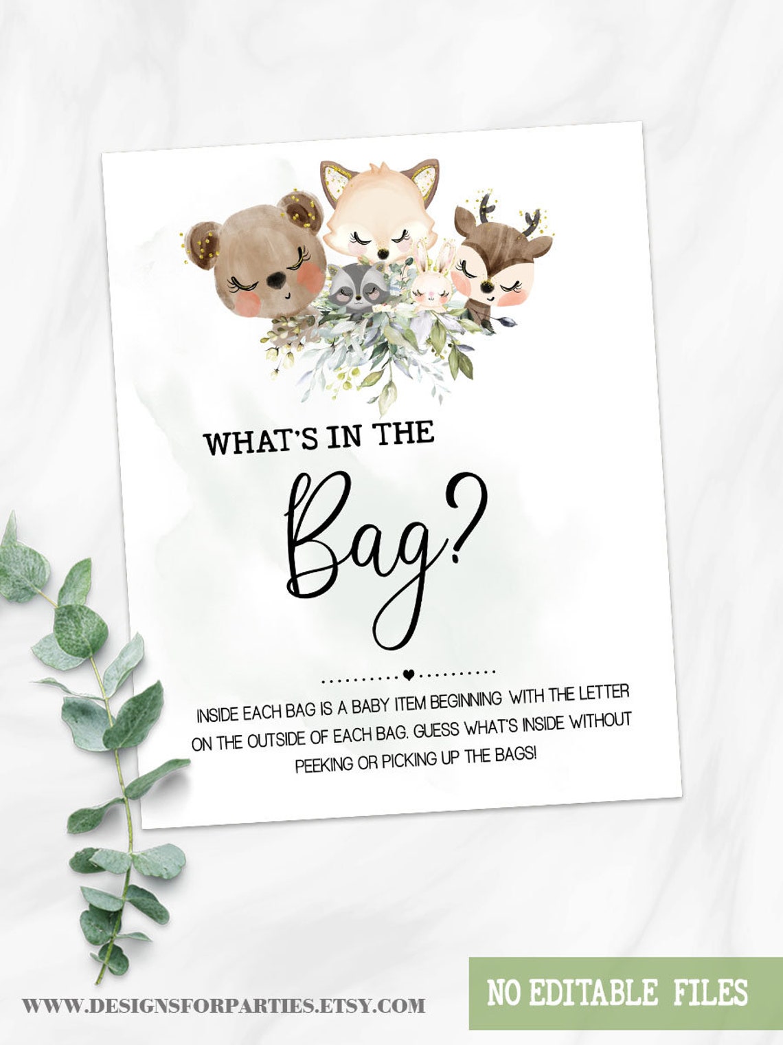 Forest Animals What is in the Bag Game Guess Whats in the Bag Etsy