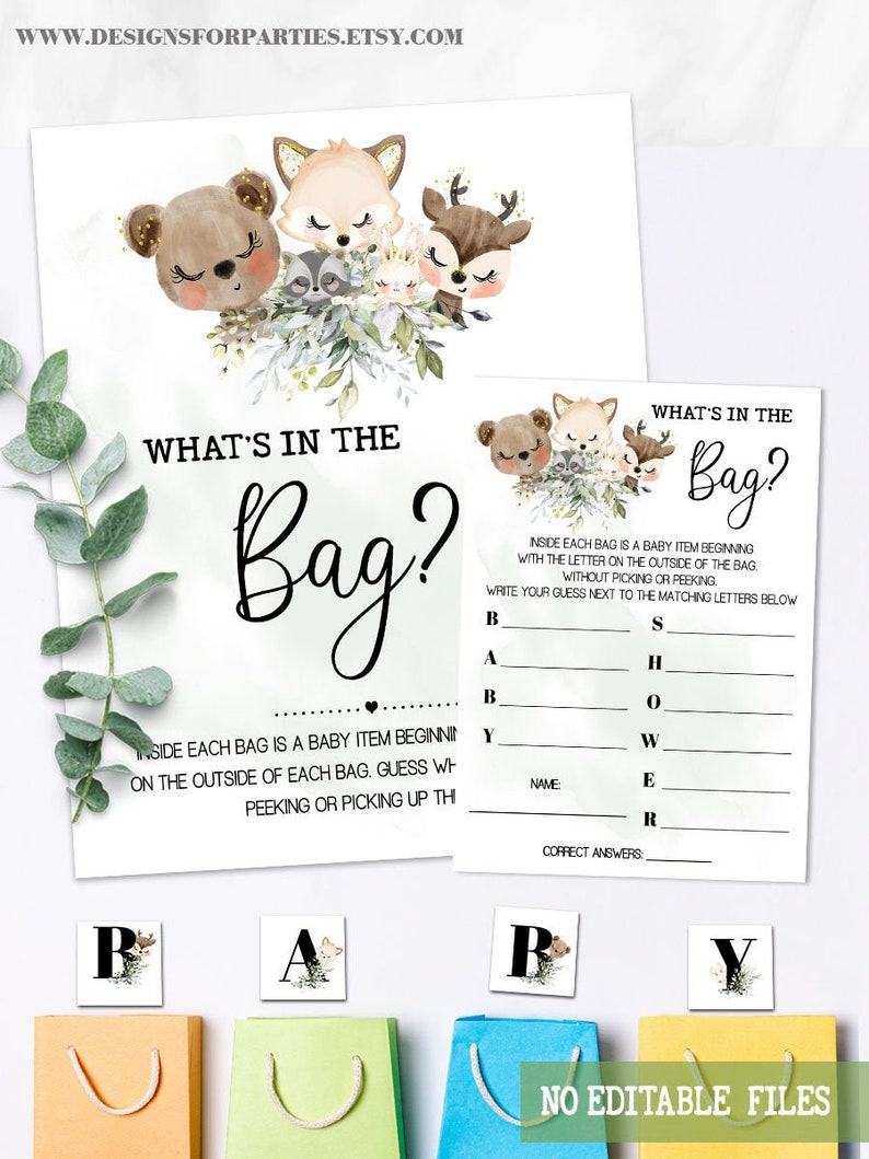 Forest Animals What is in the Bag Game Guess Whats in the Bag Etsy