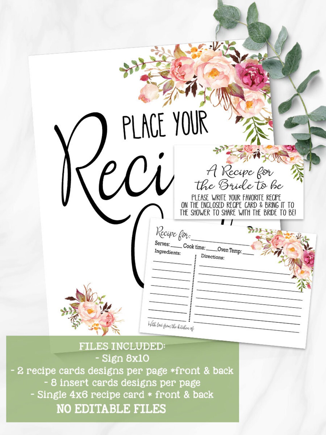 Recipe Card for the Bride Bring a Recipe Bridal Shower Pink Etsy