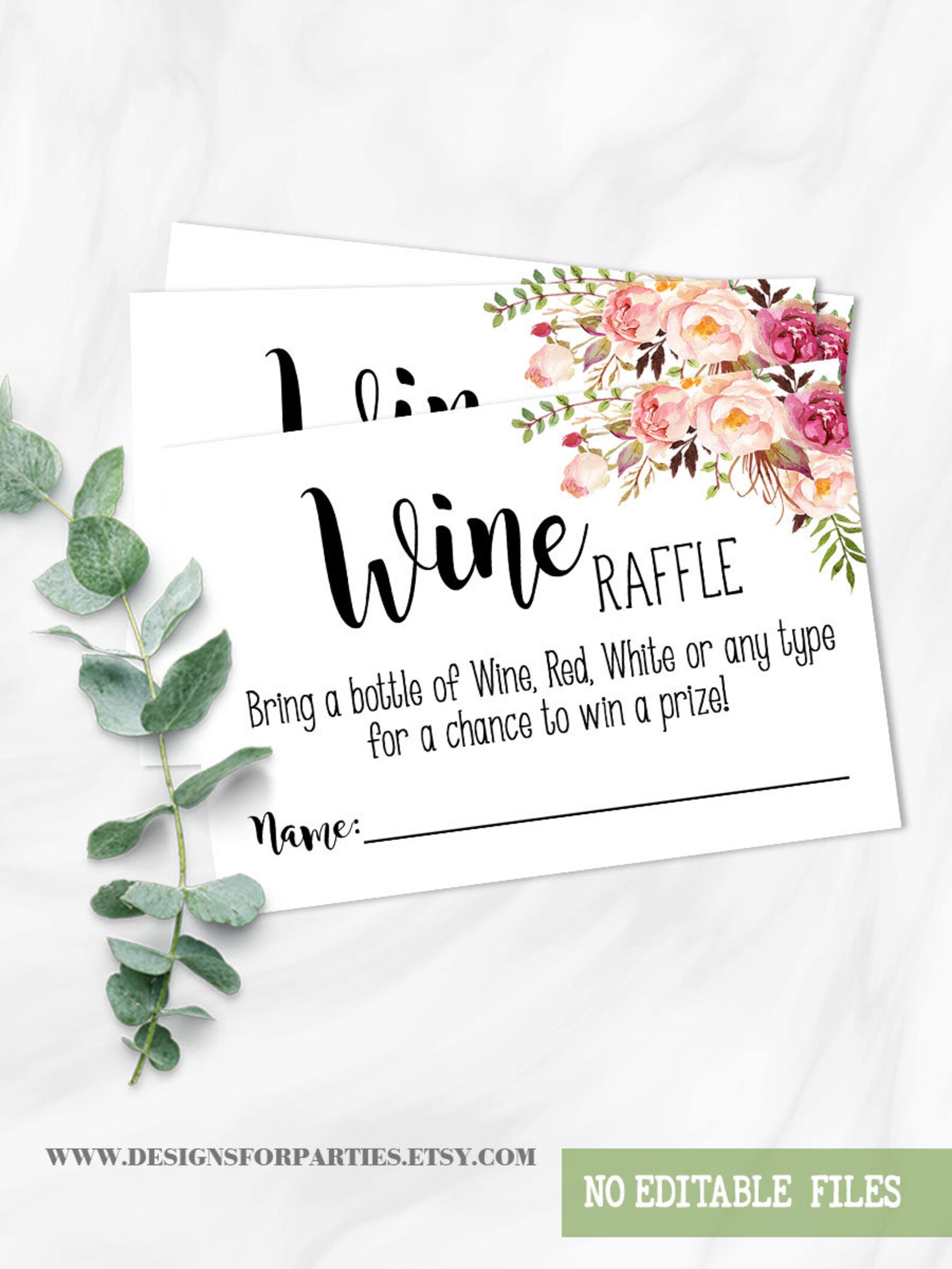 Wine Raffle Tickets & Sign Bridal Shower Stock the Bar Pink Etsy