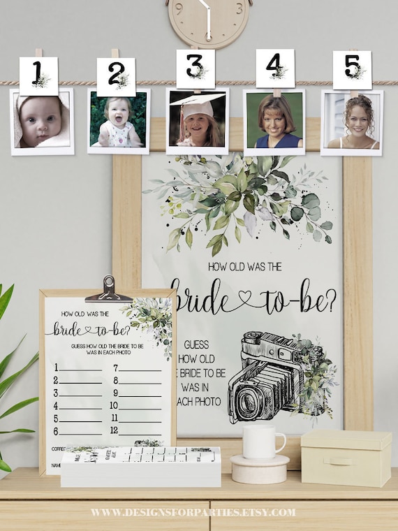 How Old Was She Game Guess Her Age Bridal Shower Activity Etsy