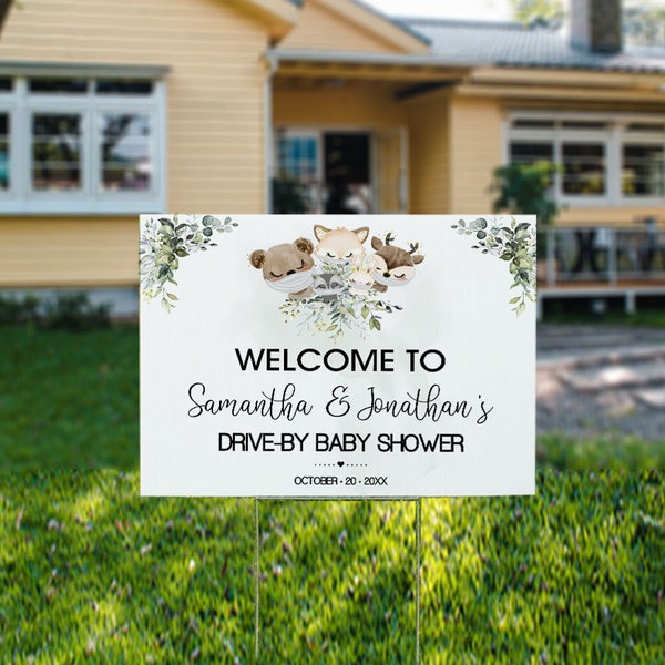 Drive by Baby Shower Yard Sign Etsy