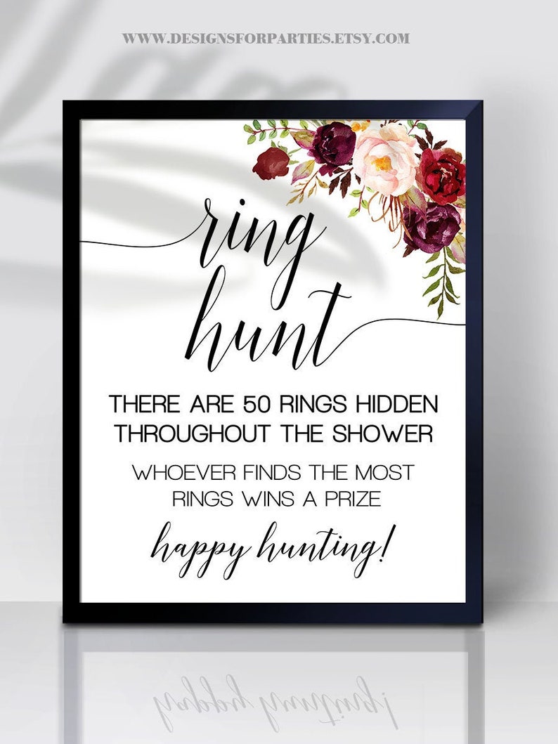 Ring Hunt Bridal Shower Game Find the Rings Marsala Boho Chic Etsy