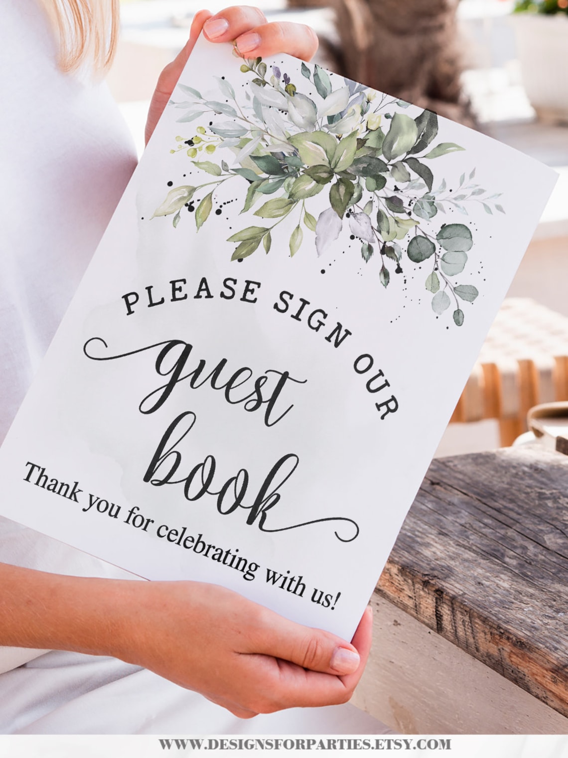 Greenery Please Sign Our Guest Book Sign Bridal Shower Sign | Etsy