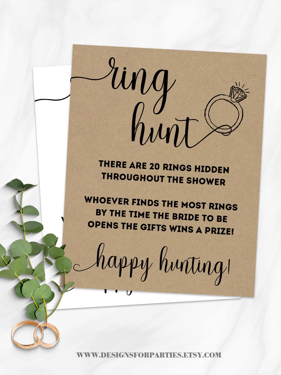 Ring hunt bridal shower editable game find the rings game Etsy