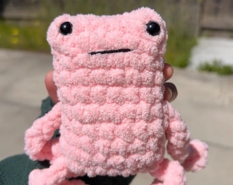 strawberry leggy froggy | handmade crochet plushie
