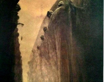 Impresión polaca de edición limitada de Beksinski: Arte distópico surrealista