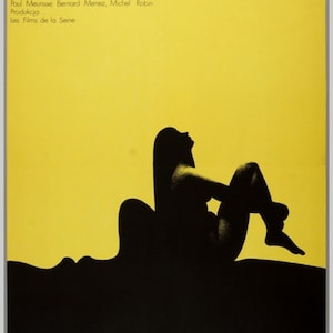 Valentine&#39;s Love Education Original 1977 Polish Film Poster by Mieczyslaw Wasilewski Woman Yellow Black Wall Decor from Polish Poster Studi