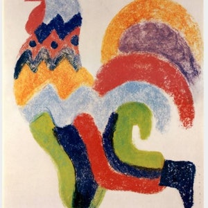 Cepelia originele Poolse promotieposter uit 1986 van Wiktor Sadowski Folklore Rooster Wall Room Decor van Polish Poster Studio