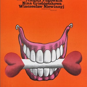 Originele Poolse filmposter uit 1976 door Jerzy Flisak, uniek cadeau aan de muur, uniek cadeau van de Poolse posterstudio