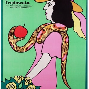 Lady and the Snake Original 1976 Polish Movie Poster by Jerzy Flisak