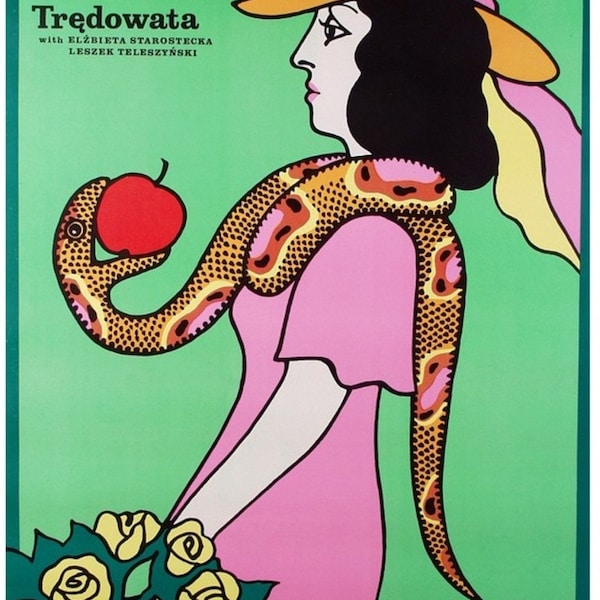 Lady and the Snake Original 1976 Polish Movie Poster by Jerzy Flisak