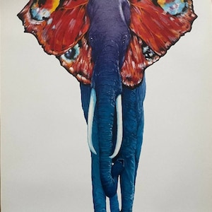 Elefante farfalla 1979 Manifesto del circo polacco d&#39;epoca di Andrzej Pągowski