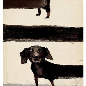 Poster polacco "Dachshund" di Ryszard Kaja, decorazione da parete per la stanza, regalo per gli amanti dei cani, opera d'arte, regalo di Polish Poster Studio