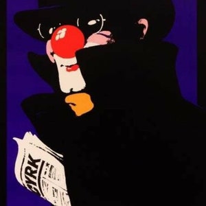 Clown the Spy by Waldemar Swierzy 1986 Polish Vintage Circus Poster Wall Room Decor Original Art Gift from Polish Poster Studio