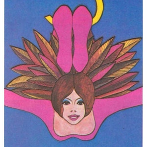 A trapeze acrobat Polish Circus Poster from 1978 by Witold Janowski