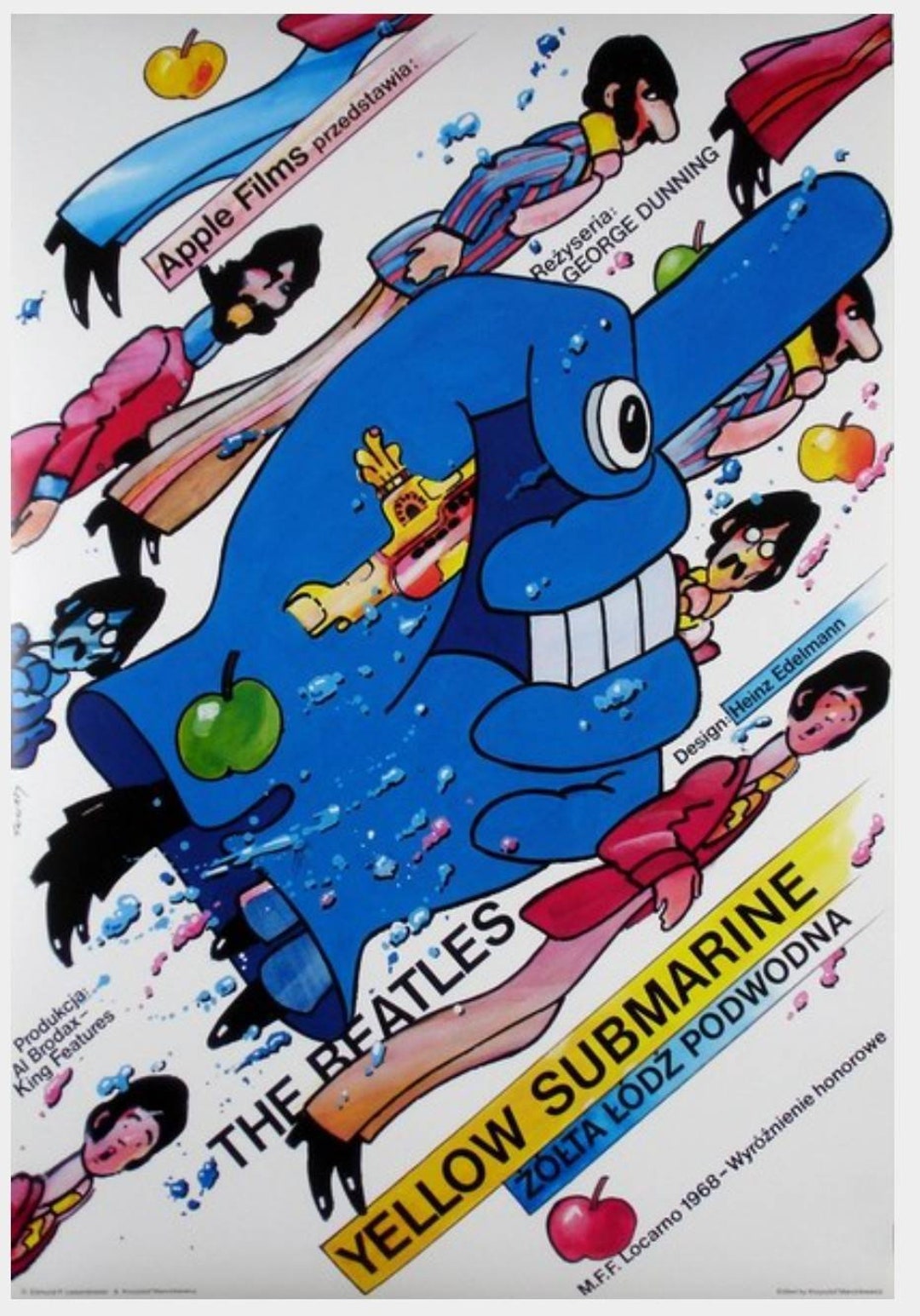 Yellow Submarine Original 2000s Polish Movie Poster by Waldemar Swierzy