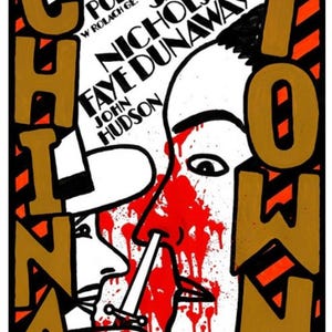 Chinatown Film Movie Poster: Modern Polish Art, Andrzej Krajewski, Limited Edition 2008 Roman Polanski Wall Room Decor from Polish Poster