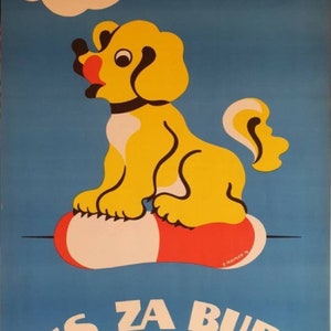 Póster original polaco de Salty Dog de 1974 de Jerzy Treutler