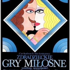 The Tricky Game of Love Oryginalny 1972 Polski plakat filmowy Para Mężczyzna Kobieta Walentynki Rocznica Prezent od Polish Poster Studio