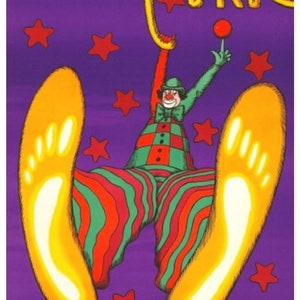 Clown with Big Feet Original 1975 Polish Circus Poster by Bohdan Bocianowski