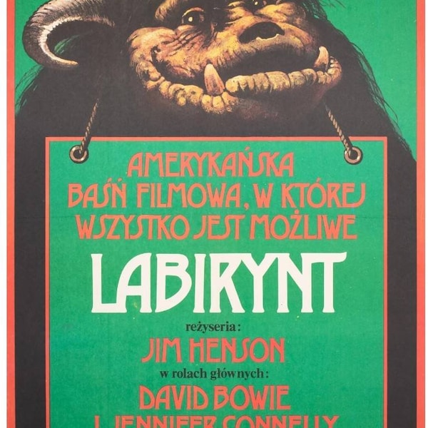 Labyrinth Original 1987 Polish Movie Poster by Wieslaw Walkuski