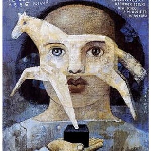 XIV Internationales Festival der Kinderfilme Originales 1996 Polnisches Werbeplakat von Wiktor Sadowski Surreale Wand Dekor