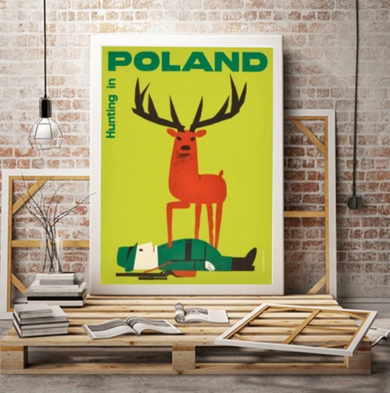 Hunting in Poland Poster: Wiktor Gorka 1961 Design, Limited