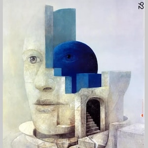 Seville 1992 Original Expo Advertising Polish Poster by Wiktor Sadowski Art Artwork Surreal Wall Room Decor from Polish Poster Studio