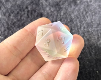 Raised number Dichroic Glass Gemstone Dice Polyhedral Dice DND Set