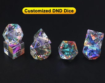 Dichroic Glass Gemstone Dice Polyhedral Dice DND Set