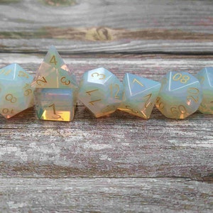 opalite engraved dnd dice set