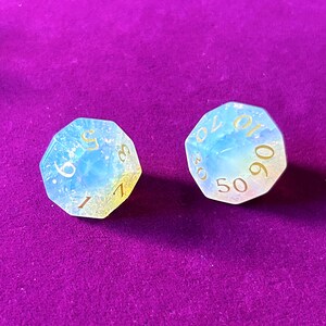 Opalite edelsteen dobbelstenen, veelzijdige D&D dobbelstenenset afbeelding 6