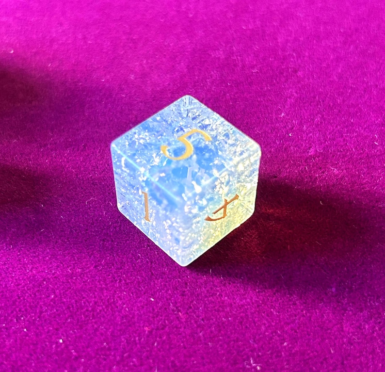Opalite edelsteen dobbelstenen, veelzijdige D&D dobbelstenenset afbeelding 2