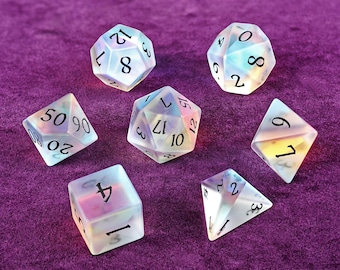 Frosting Dichroic Glass Gemstone Dice Polyhedral Dice DND Set