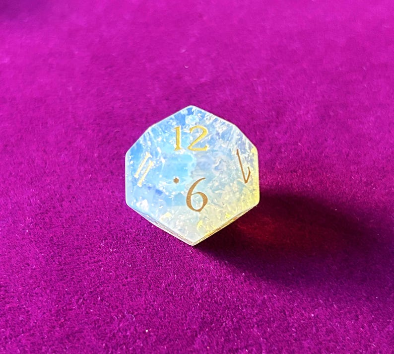 Opalite edelsteen dobbelstenen, veelzijdige D&D dobbelstenenset afbeelding 3
