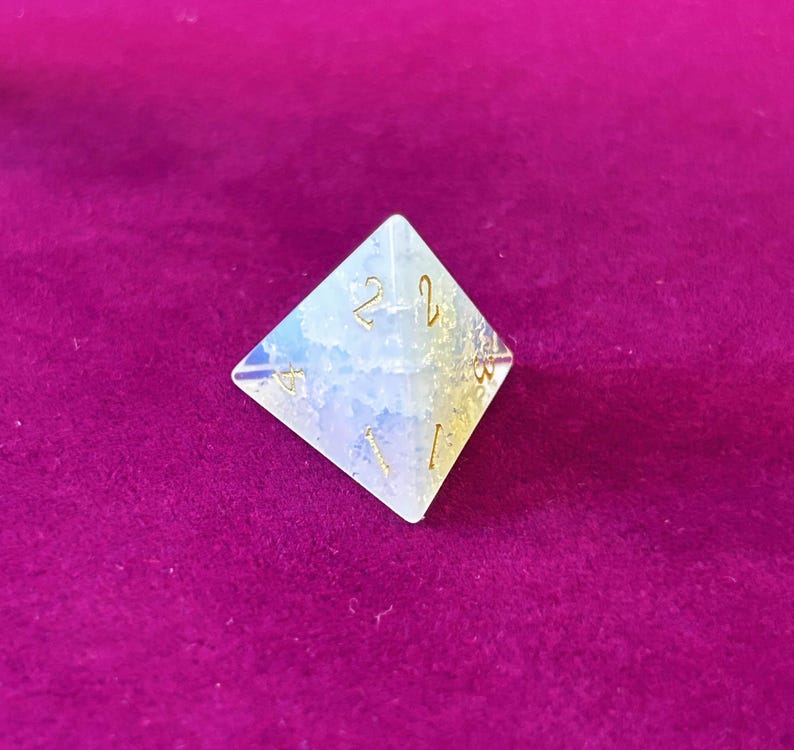 Opalite edelsteen dobbelstenen, veelzijdige D&D dobbelstenenset afbeelding 5